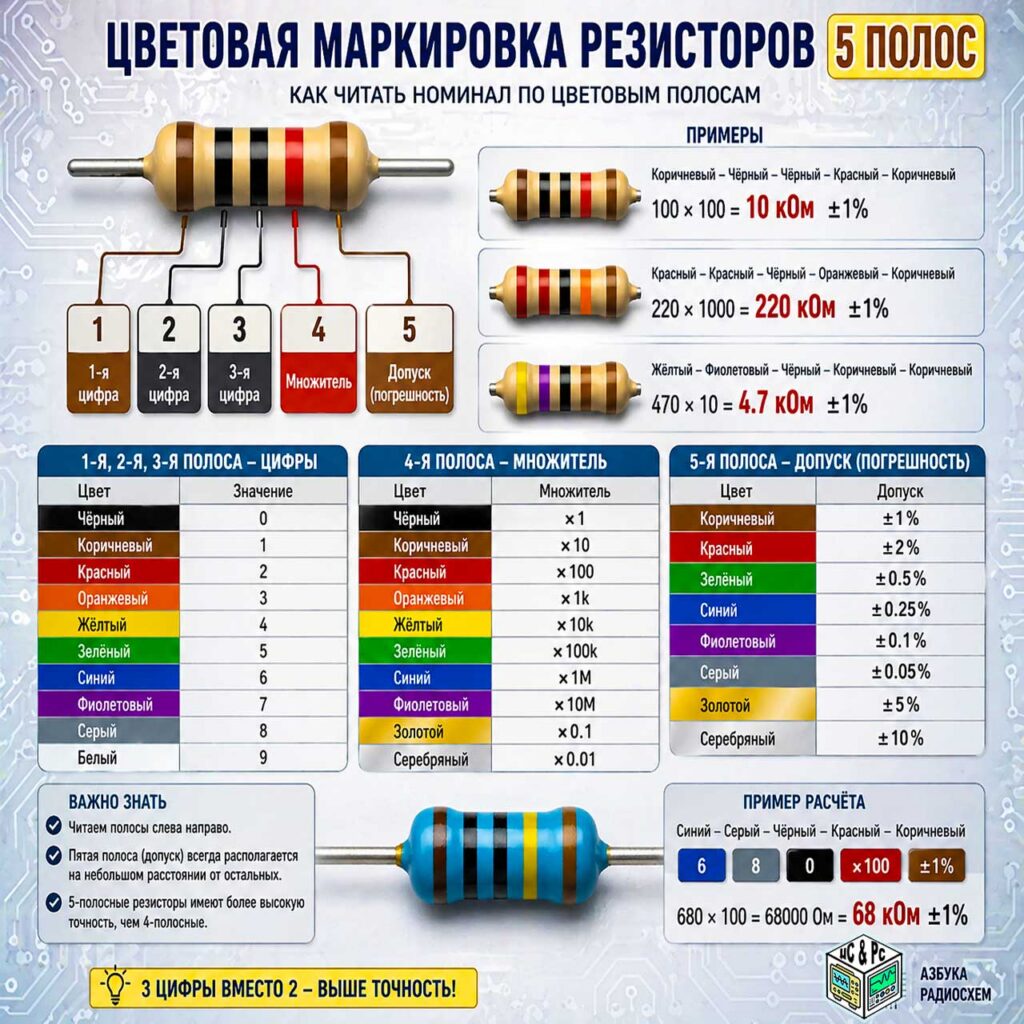 Цветовая маркировка резисторов